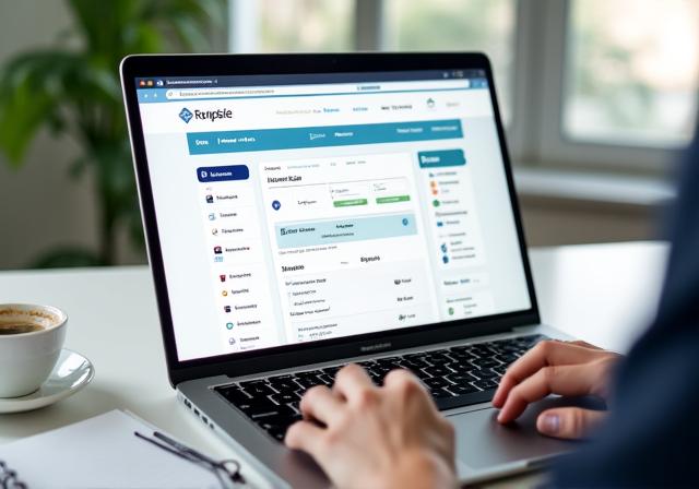 Interface d'une plateforme d'apprentissage sur un ordinateur portable.